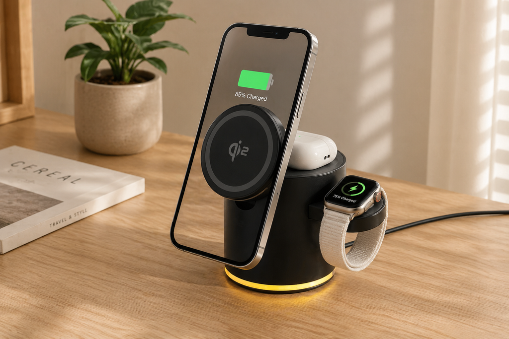 4-in-1 Wireless Charging Station for iPhone, Apple Watch & AirPods