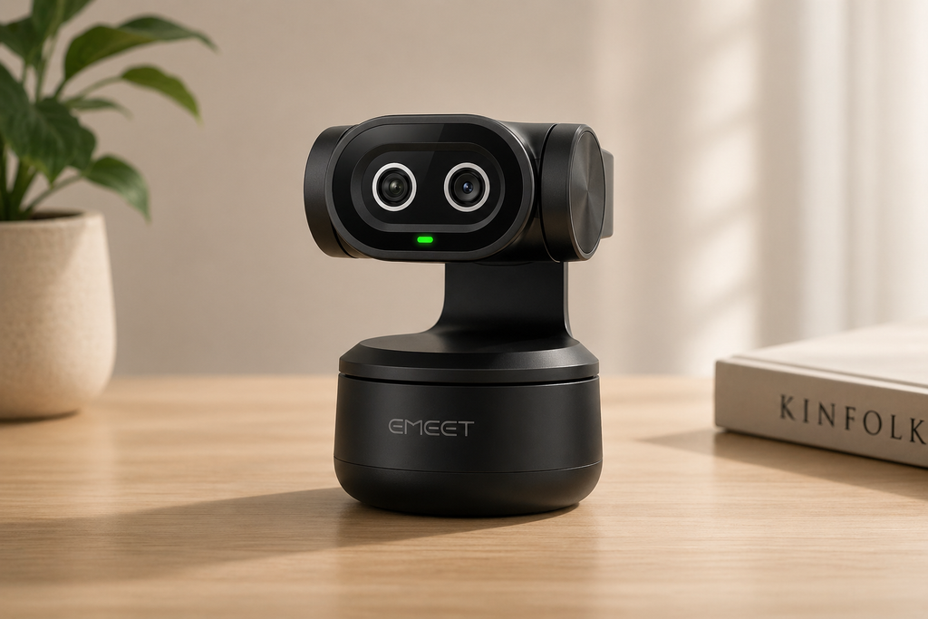 4K AI Tracking Webcam with Autofocus & Dual Cameras