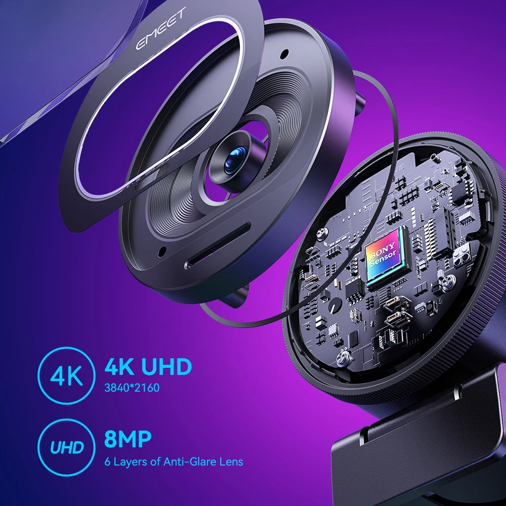 4K Streaming Webcam with Autofocus & Built-In Microphone