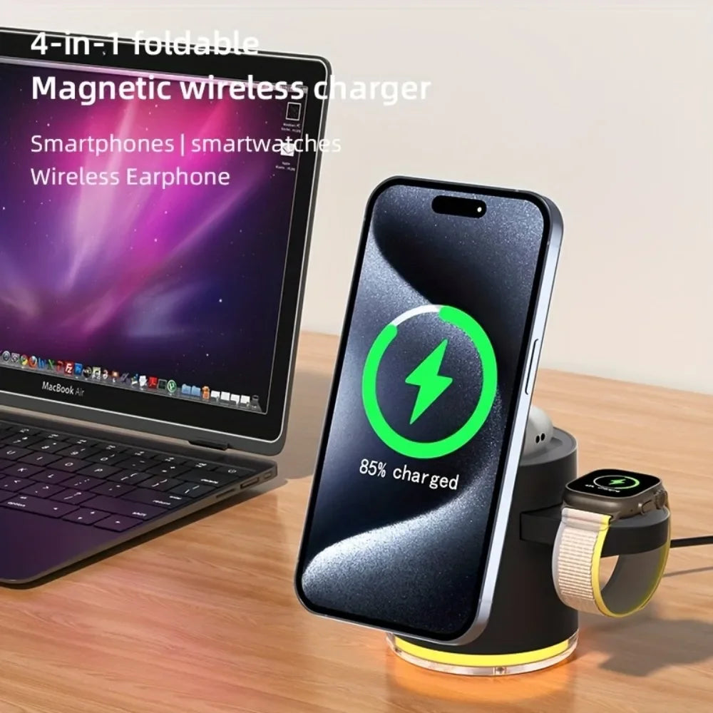 4-in-1 Wireless Charging Station for iPhone, Apple Watch & AirPods