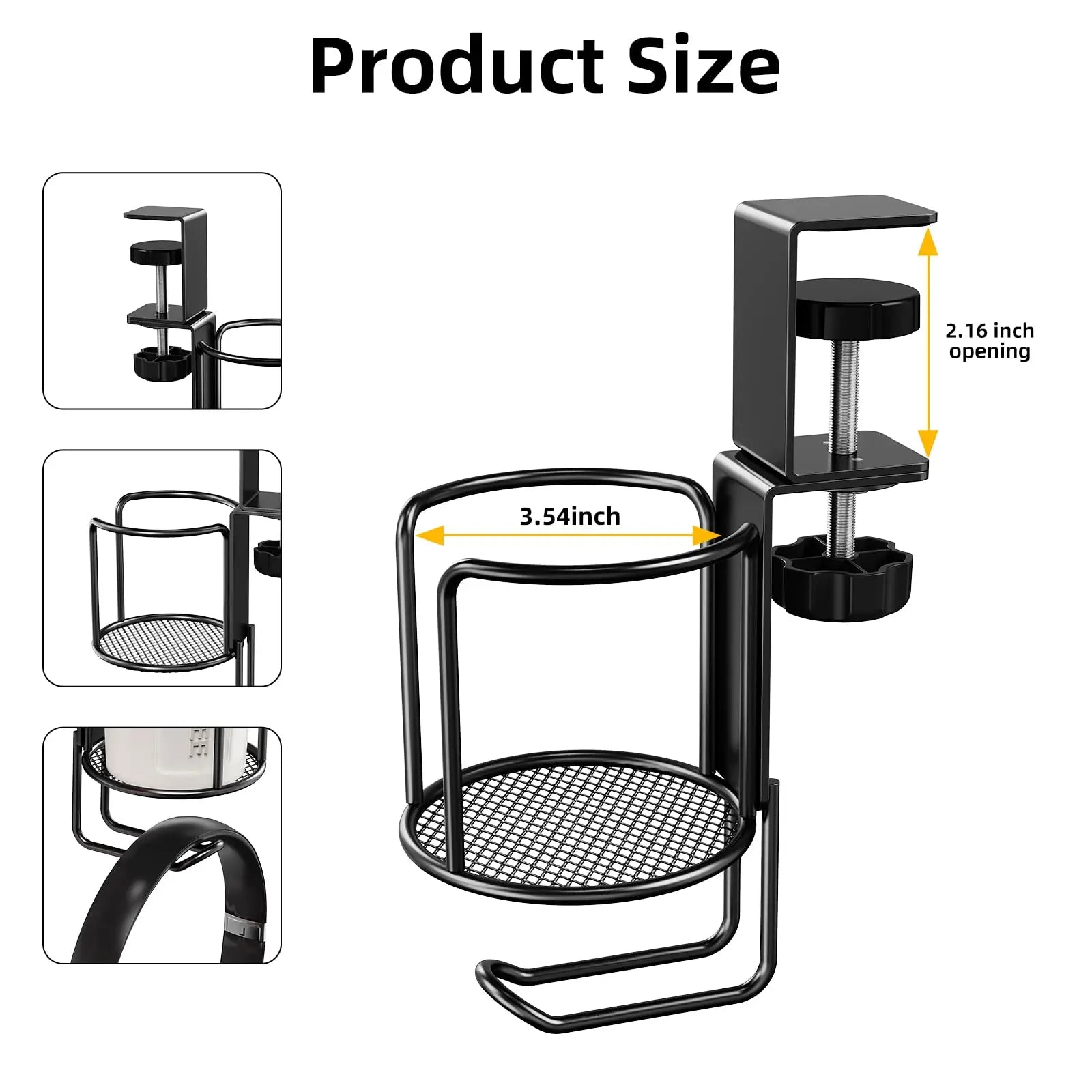 2-in-1 Desk Cup Holder & Headphone Hanger